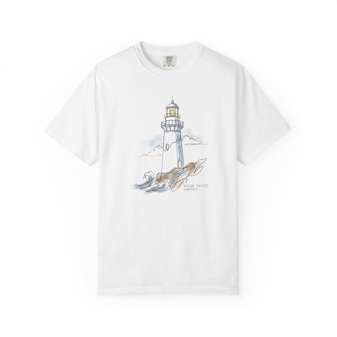 Lighthouse Sketch Tee | Garment-Dyed Nautical Coastal Graphic