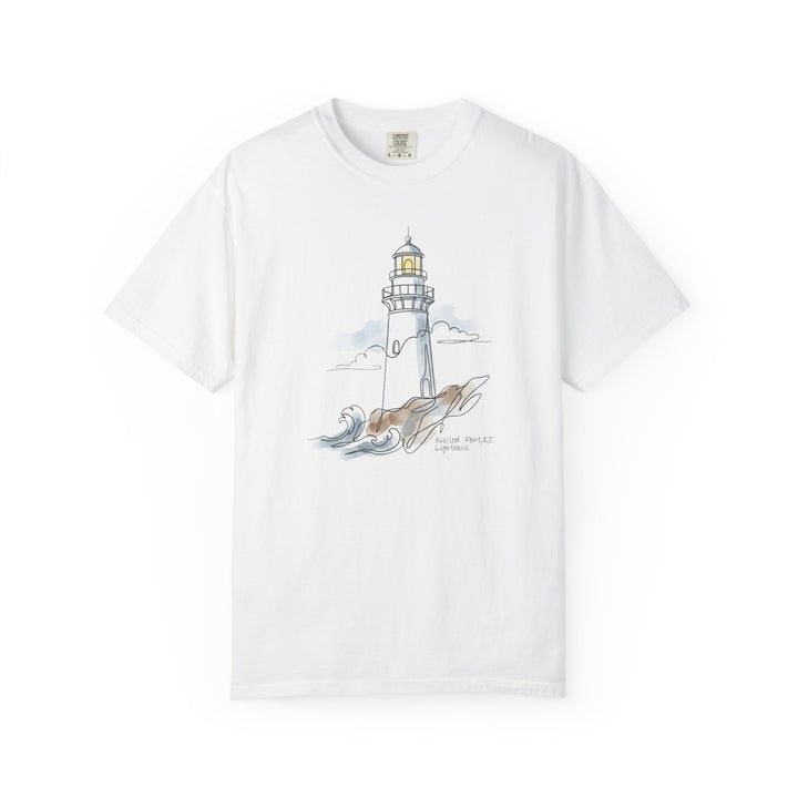 Lighthouse Sketch Tee | Garment-Dyed Nautical Coastal Graphic