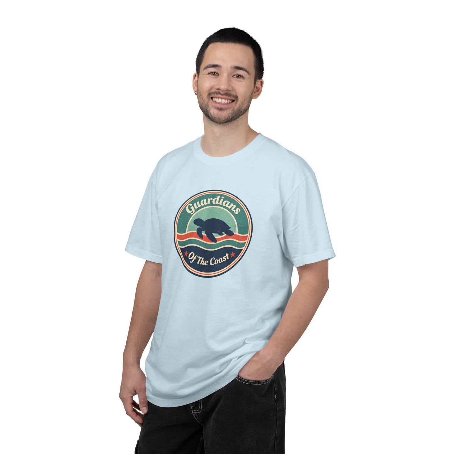 Sea Turtle 'Guardians of the Coast' Graphic T-Shirt, Vintage Retro Fashion Summer Tee