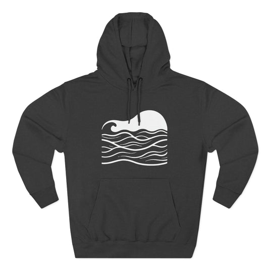 Atlantic Ocean Wave Fleece Hoodie - Cozy Surf-Inspired Sweatshirt, Beach Lover Gift, Winter Apparel, Casual Wear, Perfect for Surfing Trips!