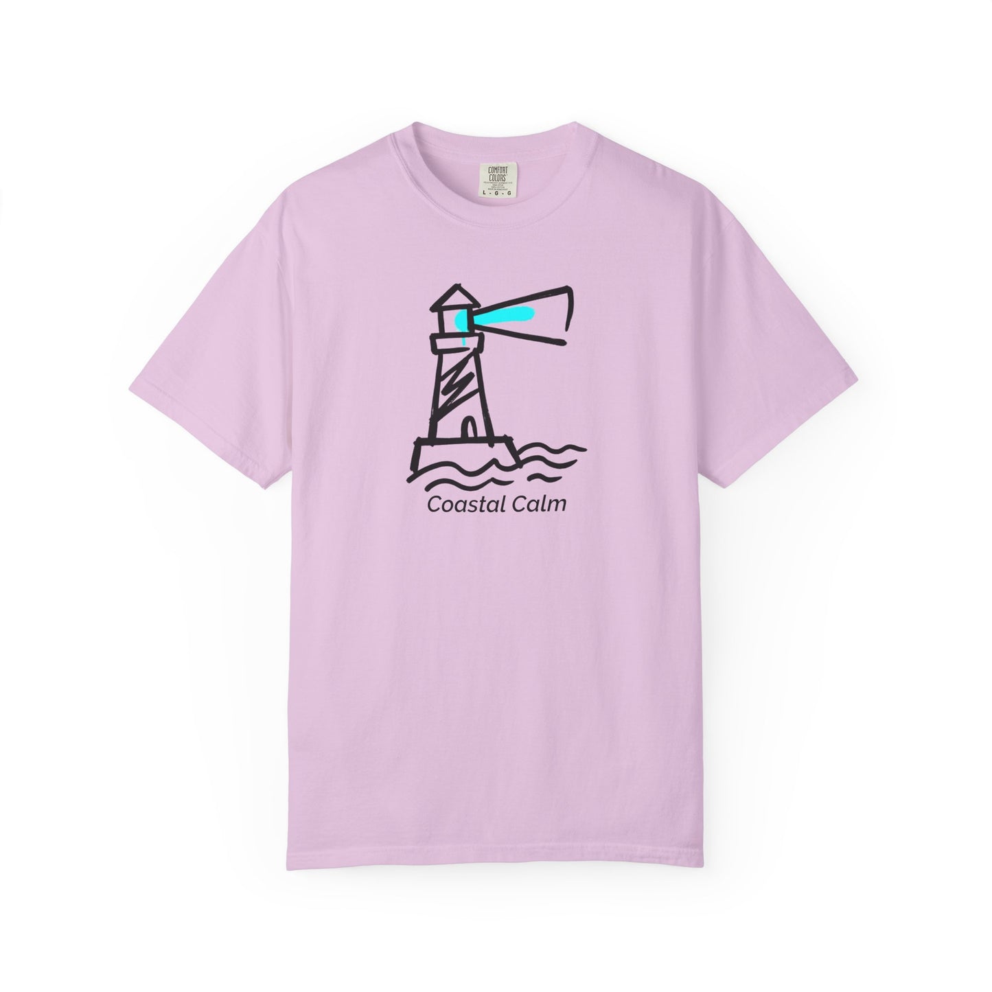 Coastal Calm Lighthouse Graphic T-Shirt, Summer Beach Style Unisex Cotton Tee