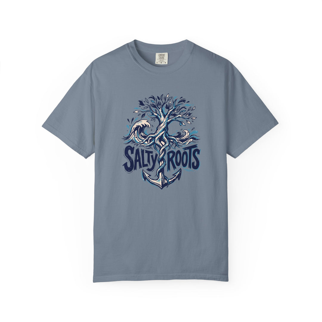 Salty Roots Anchor Tree T-Shirt - Garment-dyed Cotton