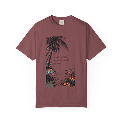 Darkened Tropical Scene, Unisex Relaxed Fit Tee, Beach Lover Gift, Nature Inspired Apparel, Summer Vibes Casual Wear, Gift [...]