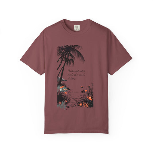 Darkened Tropical Scene, Unisex Relaxed Fit Tee, Beach Lover Gift, Nature Inspired Apparel, Summer Vibes Casual Wear, Gift [...]