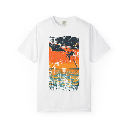 Vibrant Sunset Graphic Tee, Unisex Summer Shirt, Beach Vibe T-Shirt, Casual Wear, Vacation Essential, Gift for Beach Lovers