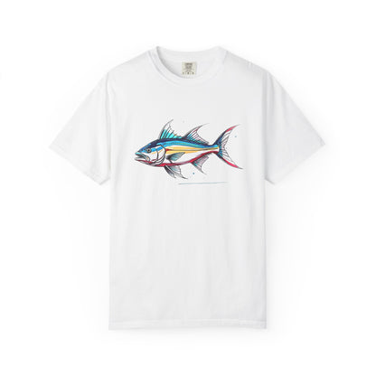 Atlantic Ocean Fishing Graphic T-shirt, 100% Ring-Spun Garment-Dyed Cotton
