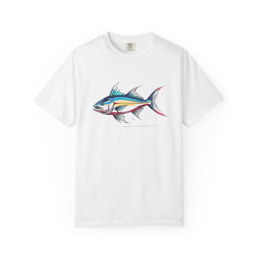 Atlantic Ocean Fishing Graphic T-shirt, 100% Ring-Spun Garment-Dyed Cotton