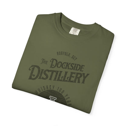 Vintage Dockside Distillery 100 Years T-Shirt, 100% Ring-Spun Garment-Dyed Cotton