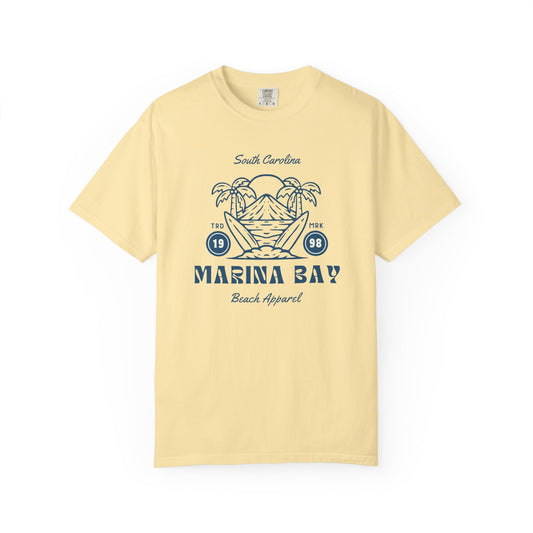 Marina Bay Beach T-Shirt | Comfy Casual Tee for Summer, Vacation Souvenir, Gift for Ocean Lovers, Trending Graphic Tee