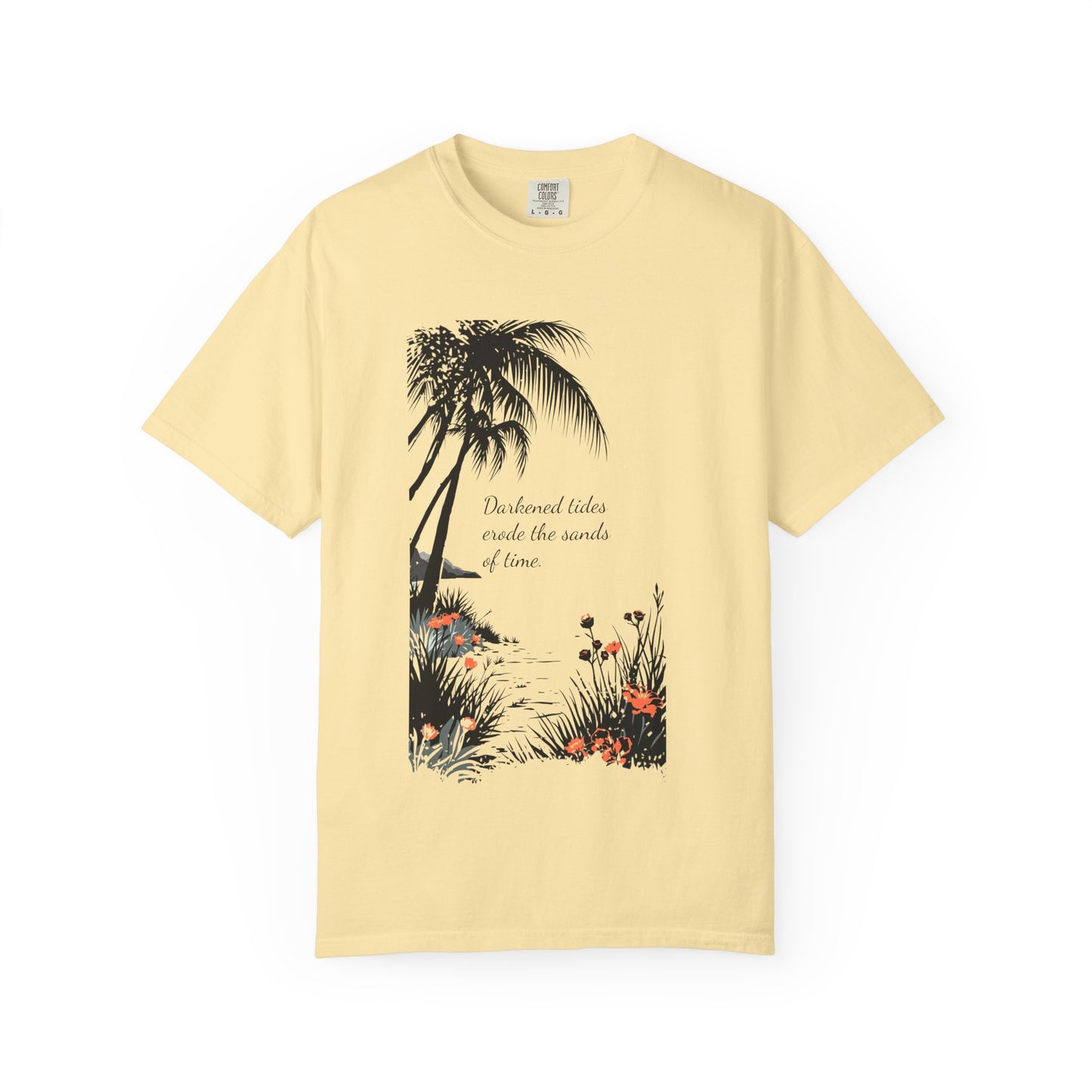Darkened Tropical Scene, Unisex Relaxed Fit Tee, Beach Lover Gift, Nature Inspired Apparel, Summer Vibes Casual Wear, Gift [...]
