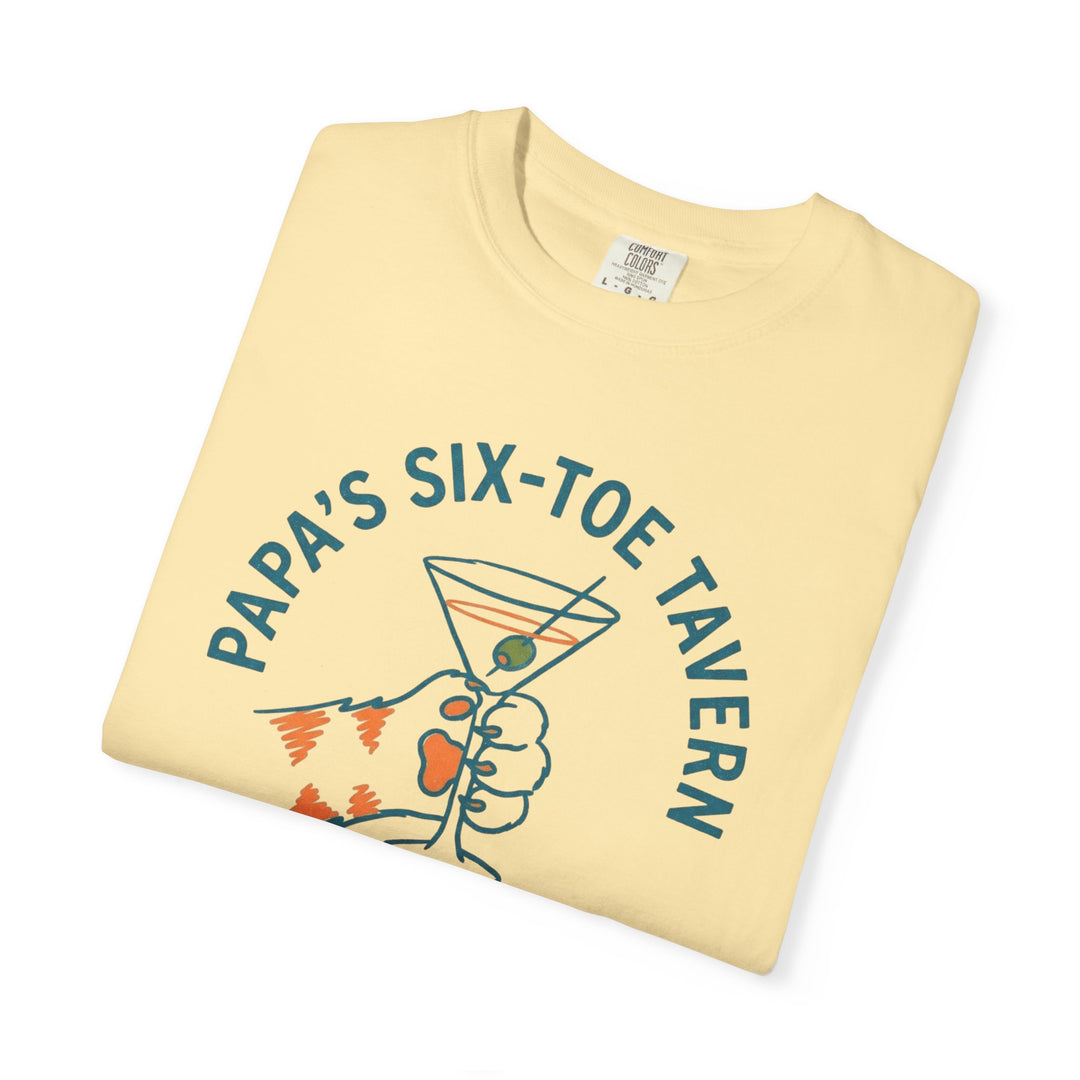 Folded yellow t-shirt with &