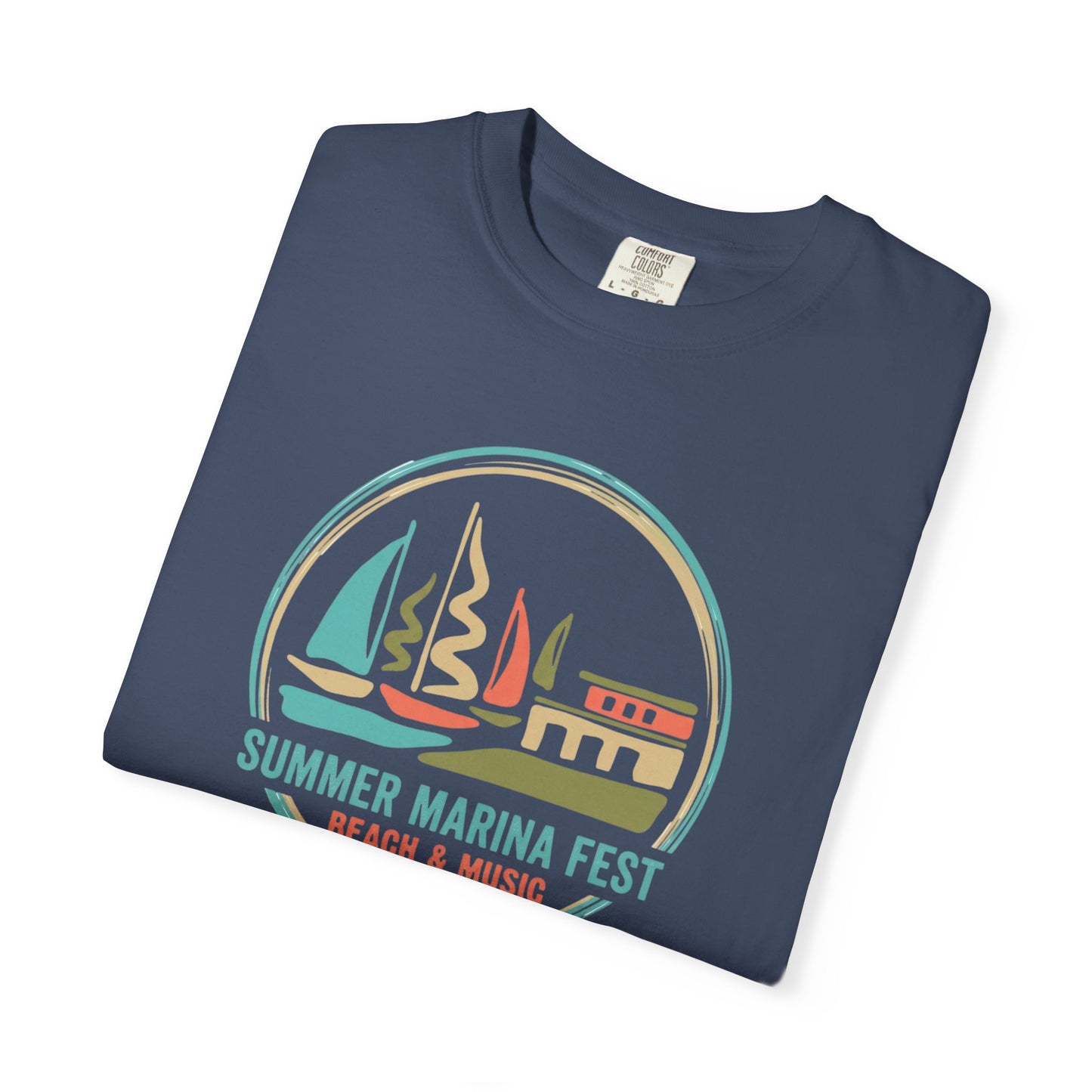 Summer Marina Festival Beach Tee - Summer Marina & Music Graphic T-Shirt