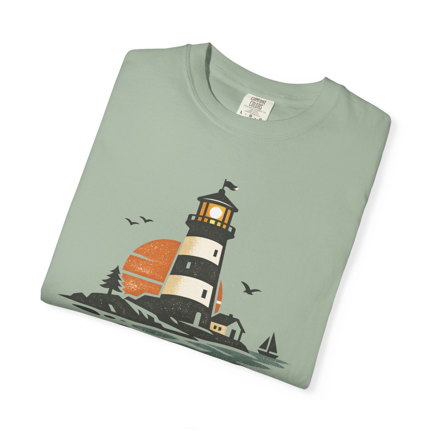 Lighthouse Sunset Coastal Bay T-Shirt - Tide + Time Summer Beach Graphic Tee