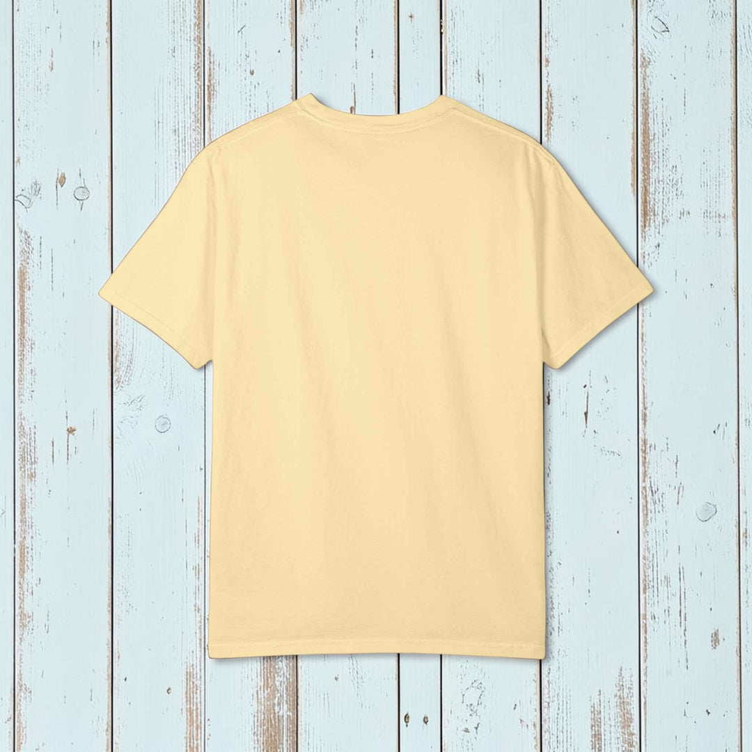 Coastal Calm Unisex Garment-Dyed T-shirt, Sea Birds Take Flight Graphic Summer Tee