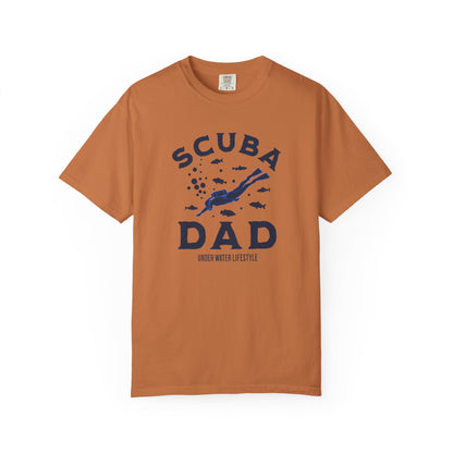 Scuba Dad Garment-Dyed T-Shirt, Perfect Gift for Father's Day, Beachwear, Scuba Diving Enthusiast, Summer Casual Wear