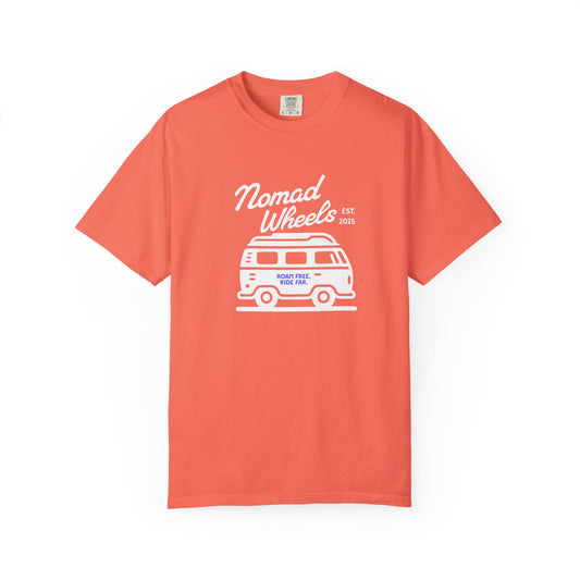 Nomad Wheels Unisex T-shirt - Vintage Travel Vibe, Perfect for Adventure Lovers, Beach Days, Road Trip Essentials, Gift Idea