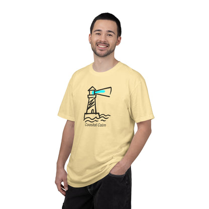 Coastal Calm Lighthouse Graphic T-Shirt, Summer Beach Style Unisex Cotton Tee