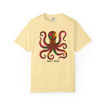 Octopus Graphic T-Shirt — 'tide + time' Beachy Vintage Sea Tee