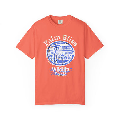 Palm Bliss Wildlife Oasis T-Shirt, Unisex Beach Shirt, Summer Vacation Tee, Gift for Ocean Lovers, Florida Apparel