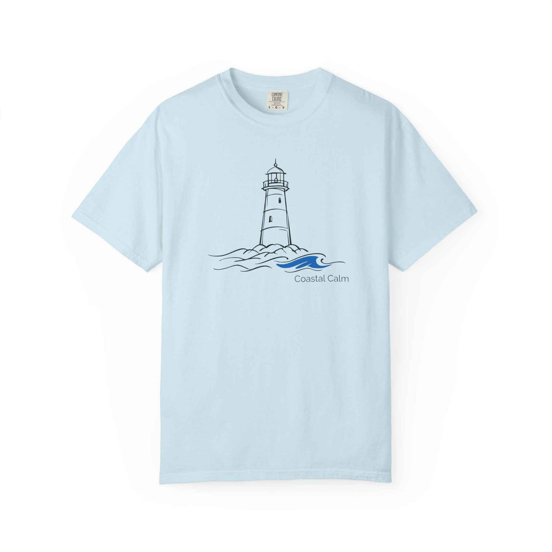 Coastal Calm Lighthouse Blue Sea Graphic T-Shirt, Summer Fashion Unisex Tee