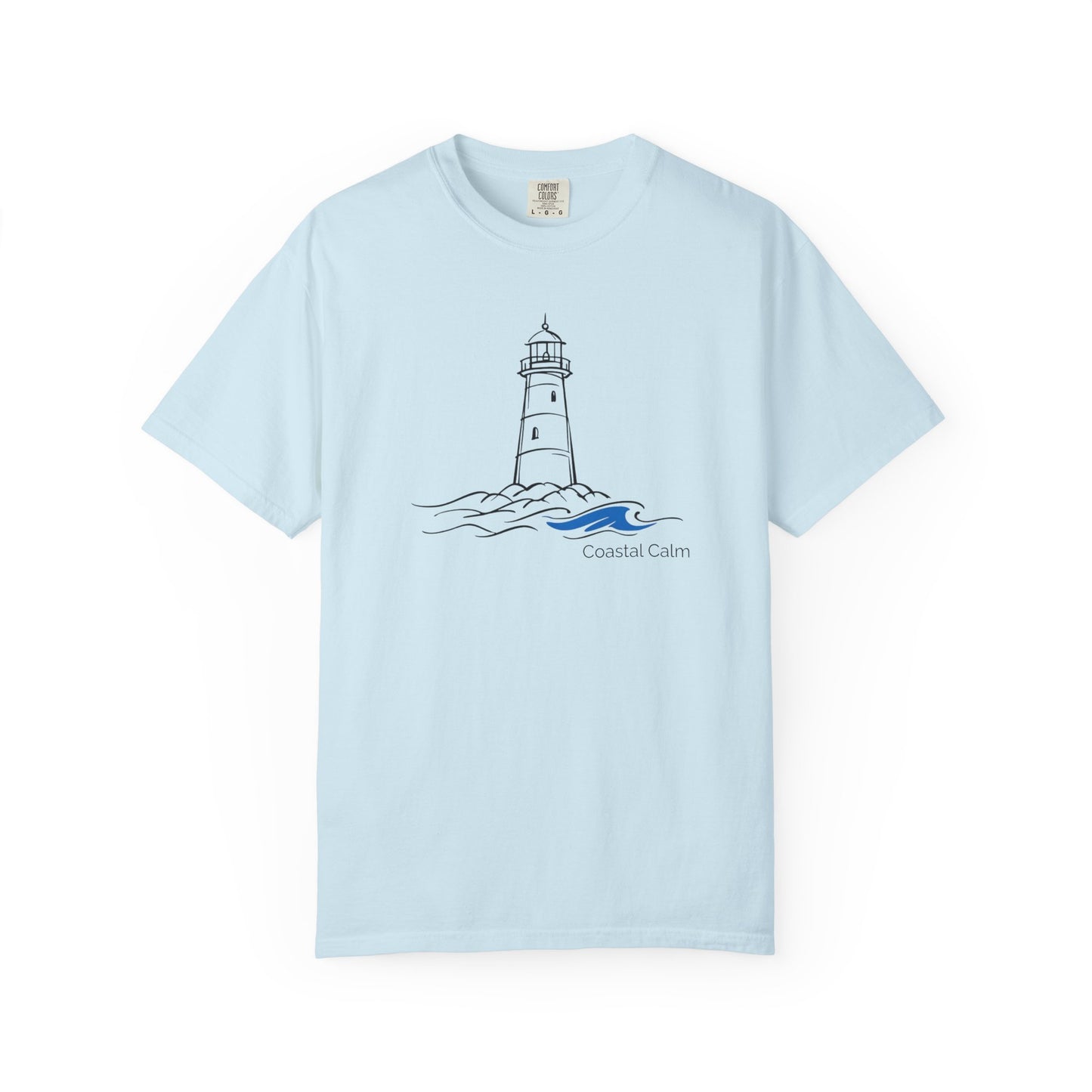 Coastal Calm Lighthouse Blue Sea Graphic T-Shirt, Summer Fashion Unisex Tee