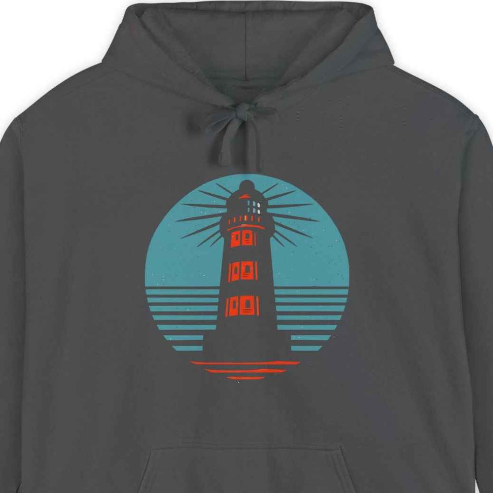 Coastal Lighthouse Pullover , Garment-Dyed Unisex Hoodie