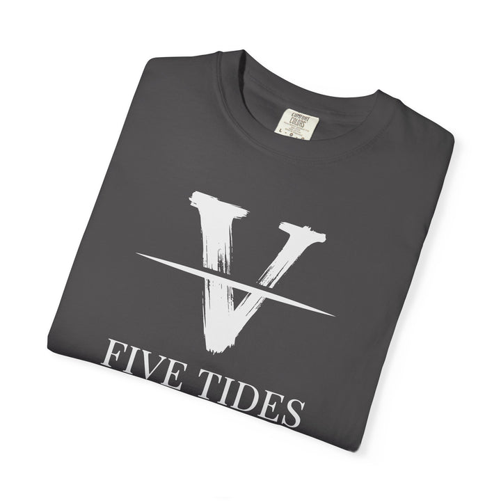 Five Tides V Logo Tee | Garment-Dyed Vintage Coastal Crew