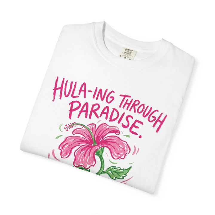 Hula-ing Through Paradise Floral Graphic T-Shirt | Tropical Vacation Tee