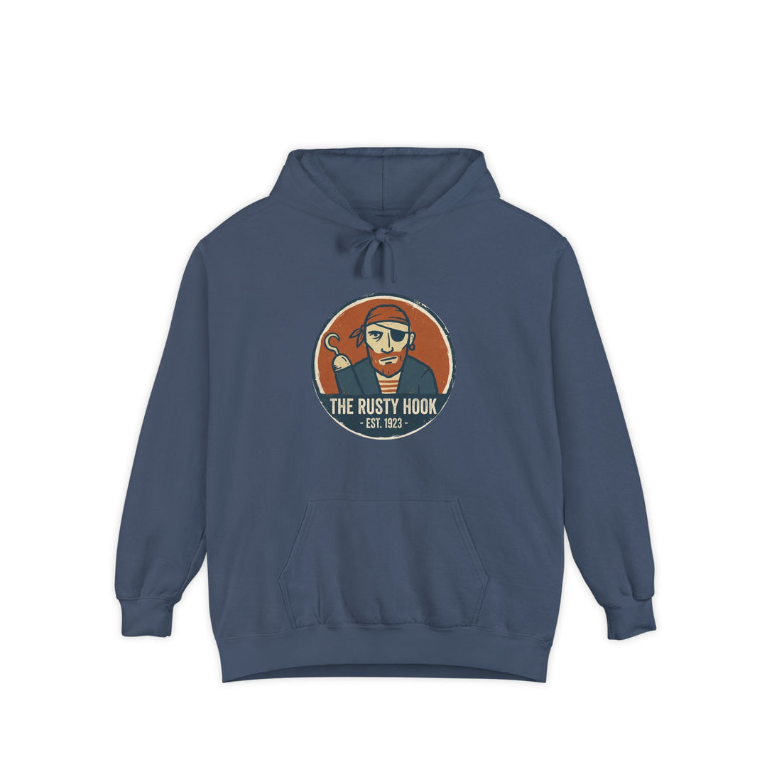 Distillery Logo Garment-Dyed Hoodie — Dockside Distillery Vintage Pullover