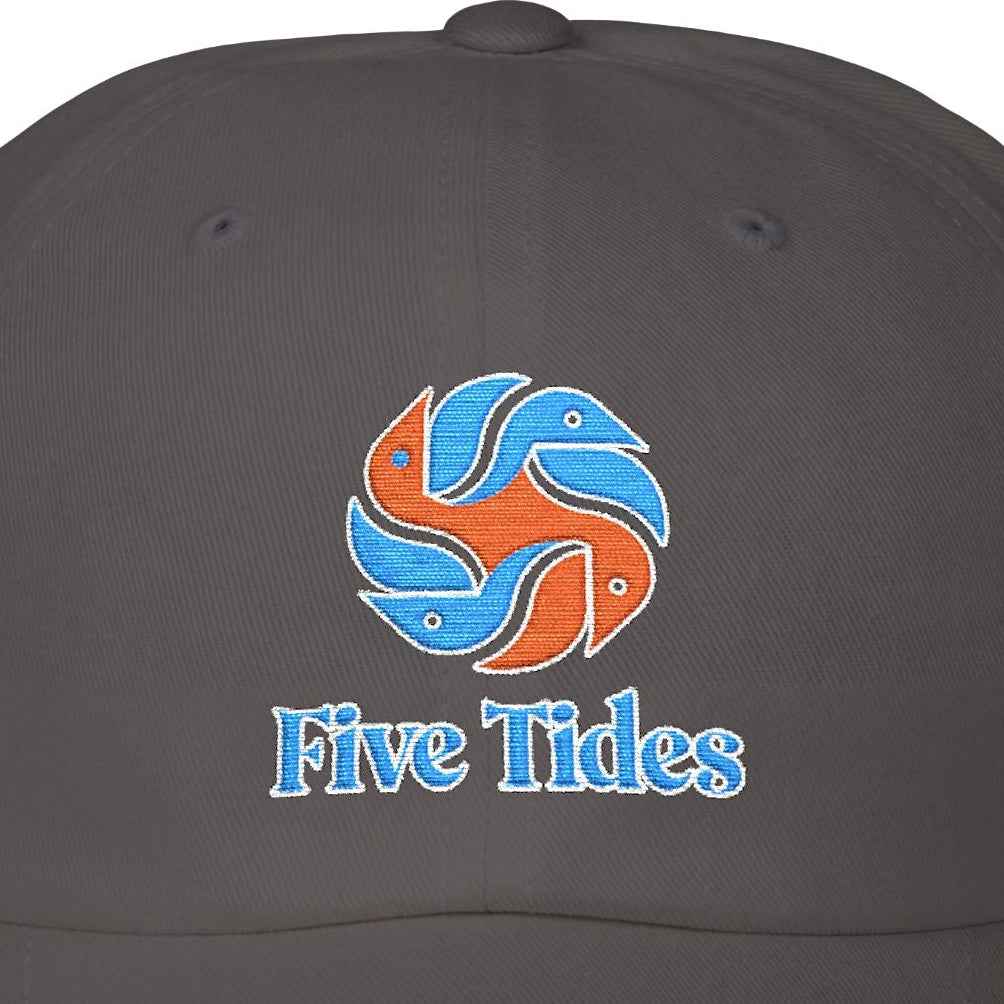 Embroidered Pelican Ocean Waves Dad Cap - Five Tides Baseball Hat
