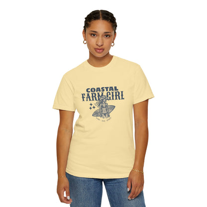 Coastal Farm Girl T-shirt, Unisex Tee for Beach Lovers, Casual Summer Wear, Gift for Surf & Farm Enthusiasts, Vintage Style Cotton Top