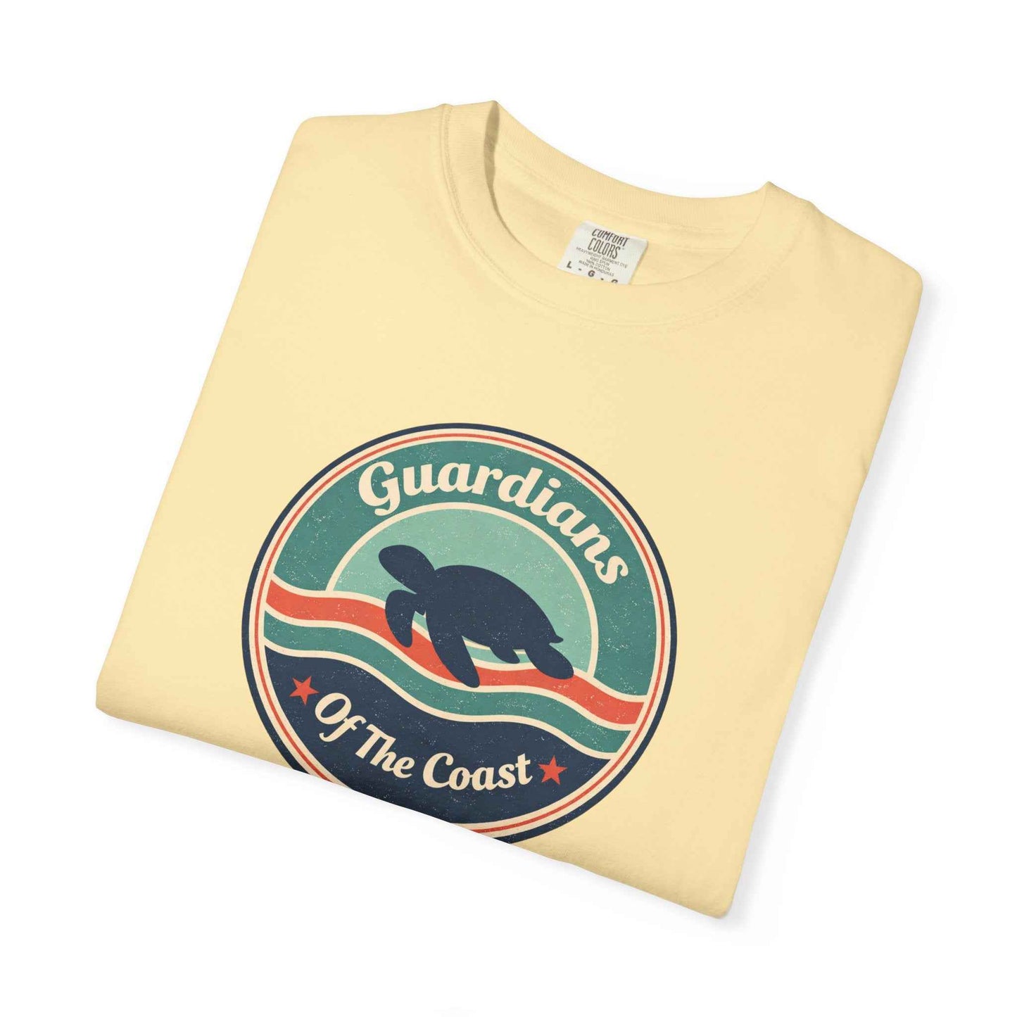 Sea Turtle 'Guardians of the Coast' Graphic T-Shirt, Vintage Retro Fashion Summer Tee