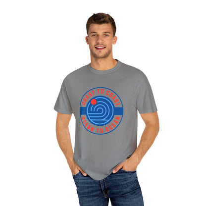 Coast to Coast Ocean Tee - Garment-Dyed Unisex T-Shirt, Casual Wear, Travel Apparel, Summer Fun, Unique Gift