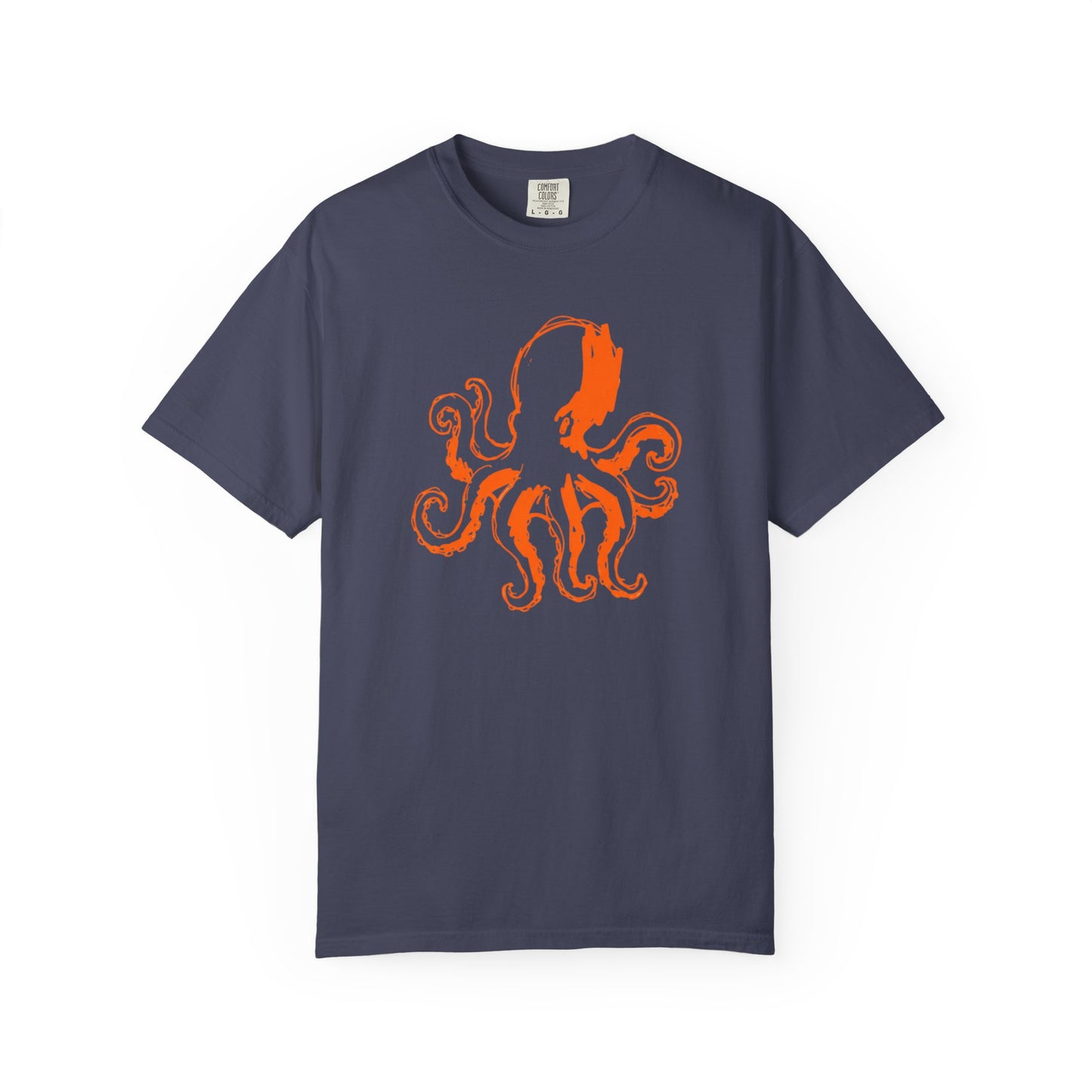 Octopus Graphic Graphic Stenciled T-Shirt - Vintage Sea Creature Tee