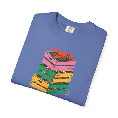 Five Tides Crate Stack Lobster T-Shirt - Retro Beach Summer Vibes Graphic Tee