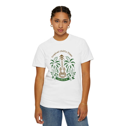 Tropical Chill T-Shirt, Summer Vibes Tee, Music Lover Gift, Beach T-Shirt, Relaxation Shirt, Unisex Tee for Vacations