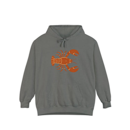 Lobster Lover Unisex Garment-Dyed Hoodie, Coastal Vibes, Beach Wear, Seafood Enthusiast Gift, Casual Style, Summer Fashion