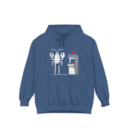 Lobster Arcade Unisex Hoodie, Fun Gift, Casual Wear, Cozy Sweater, Gamer Hoodie, Birthday Present, Seafood Lover Apparel