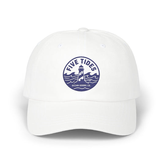 Five Tides Lighthouse Embroidered Hat - Ocean Goods Baseball Cap