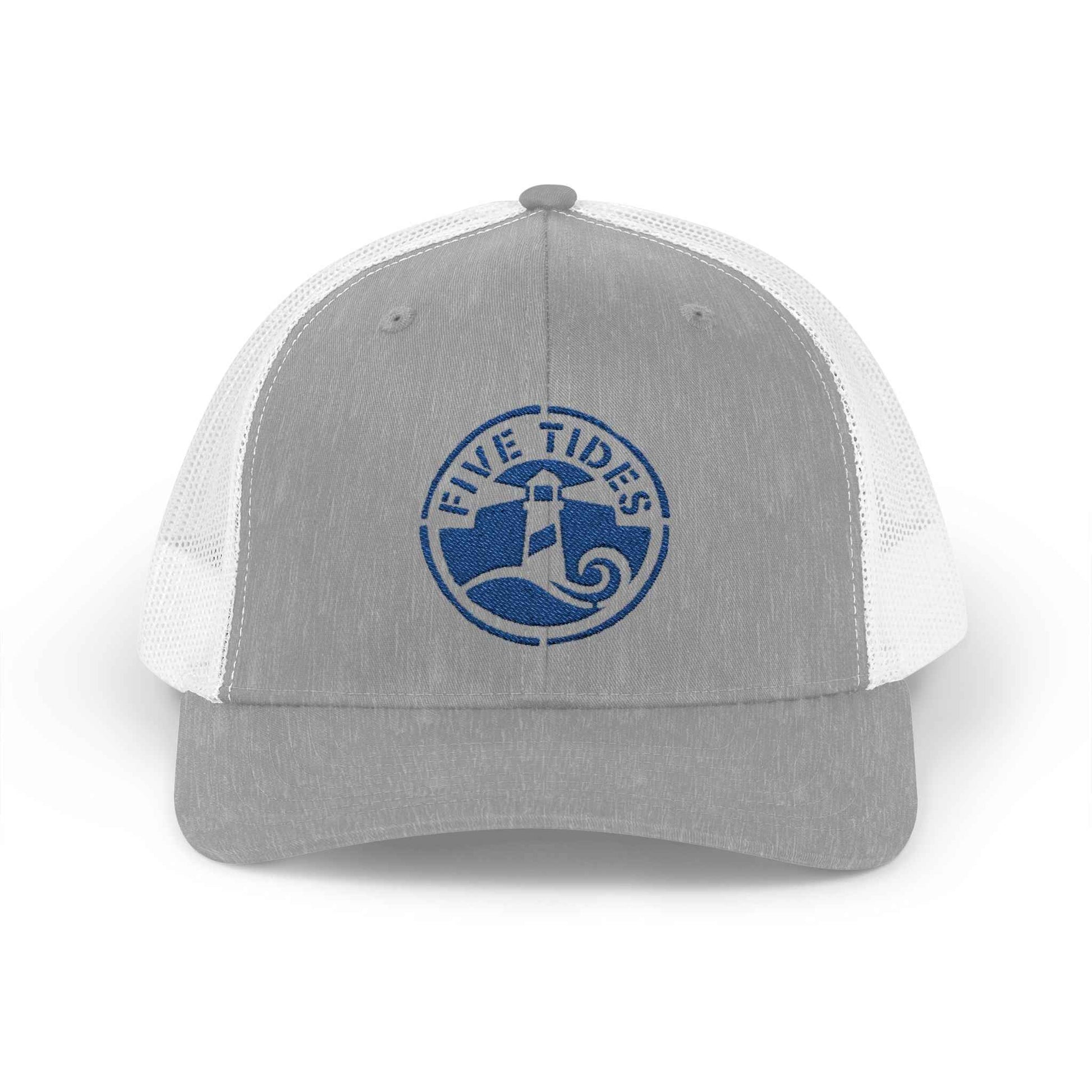 Five Tides Blue Lighthouse Trucker Hat - Nautical Summer Beach Trend Snapback Hat