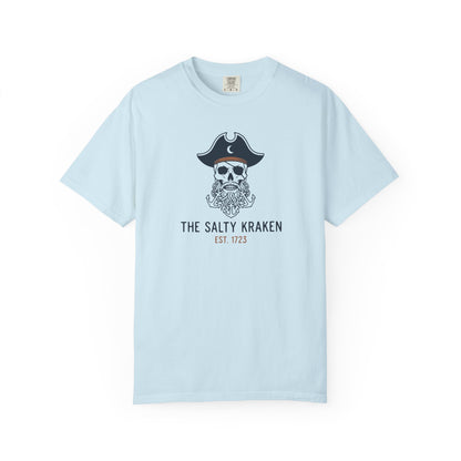 Pirate Kraken Skull T-Shirt - The Salty Kraken Nautical Graphic Summer Beach Tee
