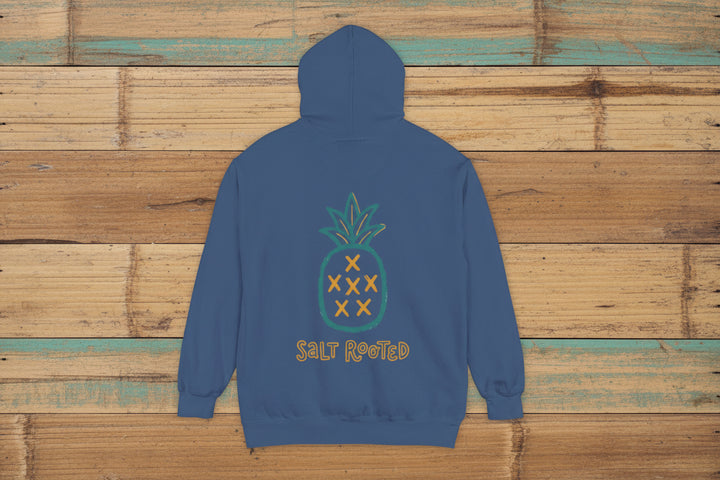 Blue hoodie with pineapple and &