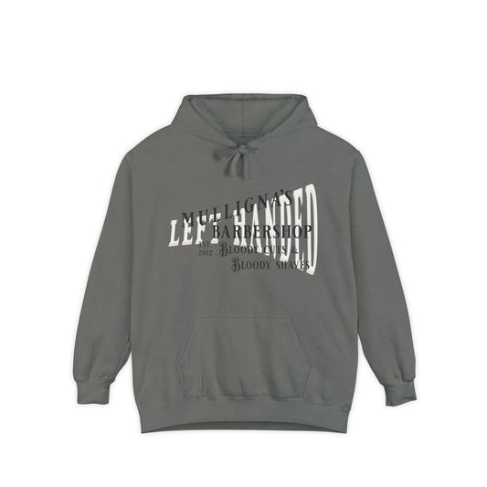 Muligan's Left Handed Shop Hoodie, Garment-Dyed, Warm Winter Hoodie, Summer and Beach Style
