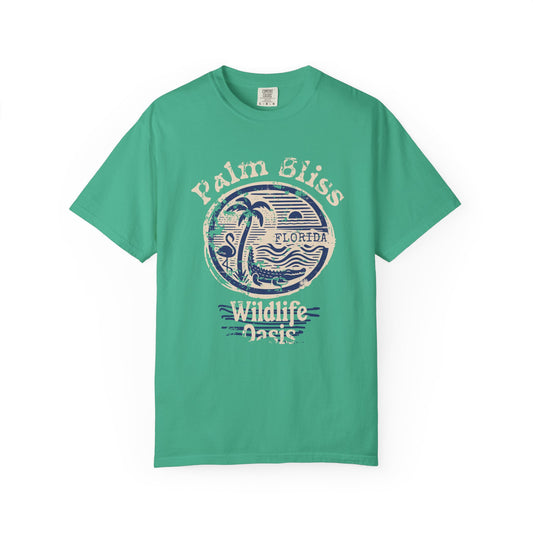 Palm Bliss Wildlife Graphic Tee, Fun Casual Shirt, Florida Palm Bliss Art, Summer Outfit, Beach Vacation Wear, Gift for Nature Lovers