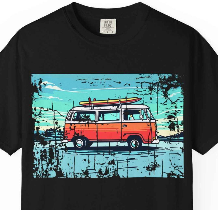 Retro Surfing Van, Garment-Dyed T-Shirt, Unisex Tee Shirt