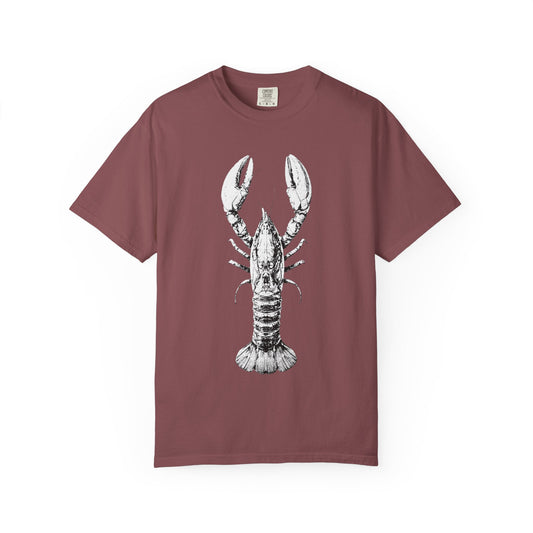 Big White Lobster Graphic T-Shirt, 100% Ring-Spun Garment-Dyed Cotton