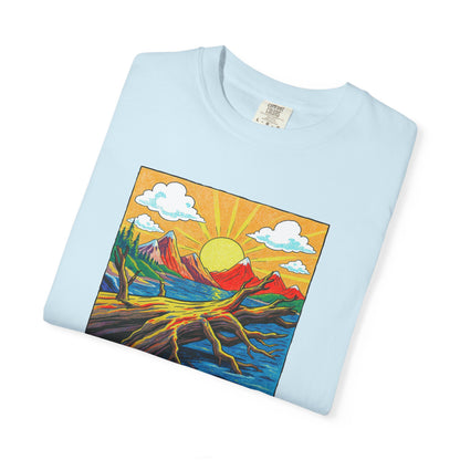 Driftwood Enters Sunset T-Shirt, 100% Ring-Spun Garment-Dyed Cotton