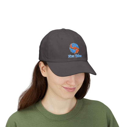Embroidered Pelican Ocean Waves Dad Cap - Five Tides Baseball Hat