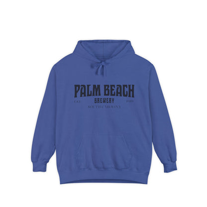 Palm Beach Brewery Garment-Dyed Unisex Hoodie - Cozy Casual Wear, Perfect for Gifting, Beach Lovers, Fall Outings, Hoodie Weather