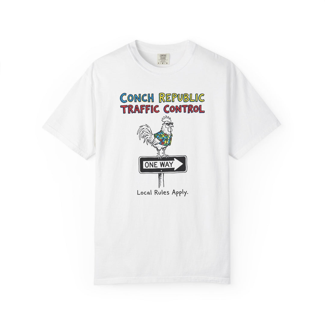 Conch Republic Traffic Control Graphic Tee — Island Garment-Dyed T-Shirt
